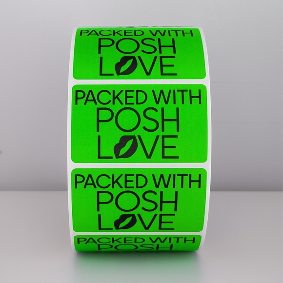 Packed With Posh Love Stickers | Purple Lips Labels for Poshmark Packaging - Picture 3 of 11